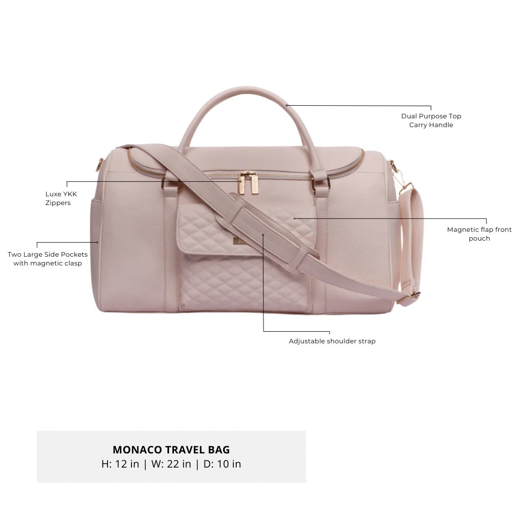 Monaco Travel Bag | Pastel Pink