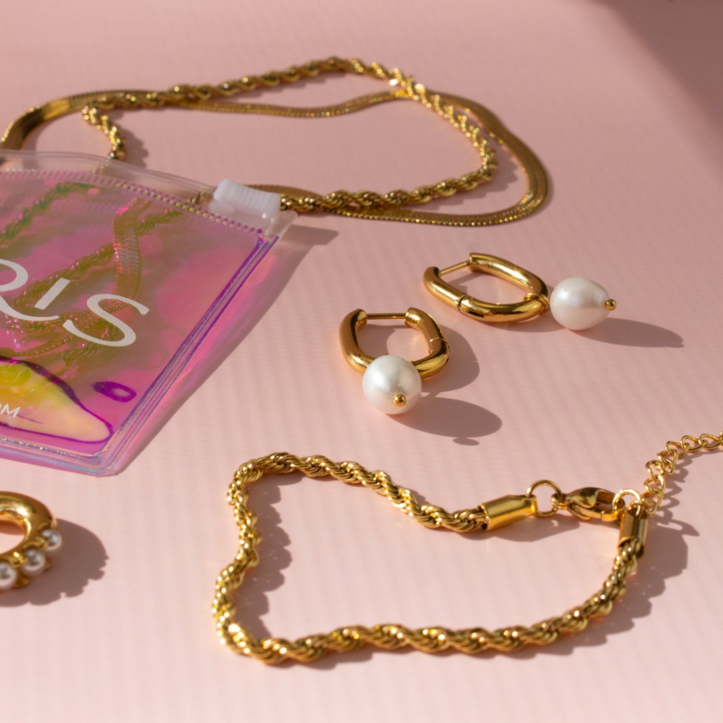 Boucles d'oreilles créoles en perles Vesta