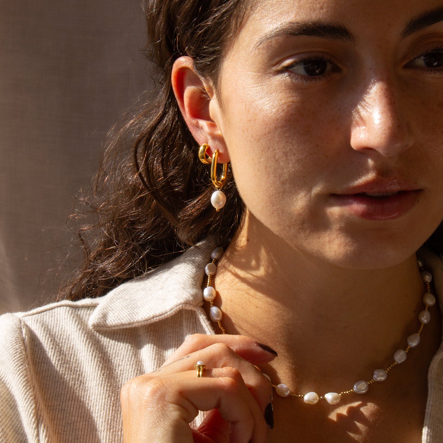 Boucles d'oreilles créoles en perles Vesta