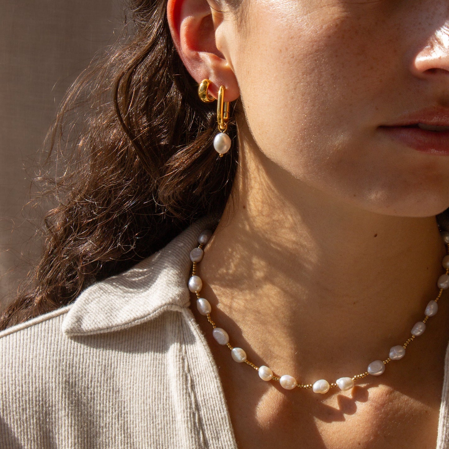 Boucles d'oreilles créoles en perles Vesta