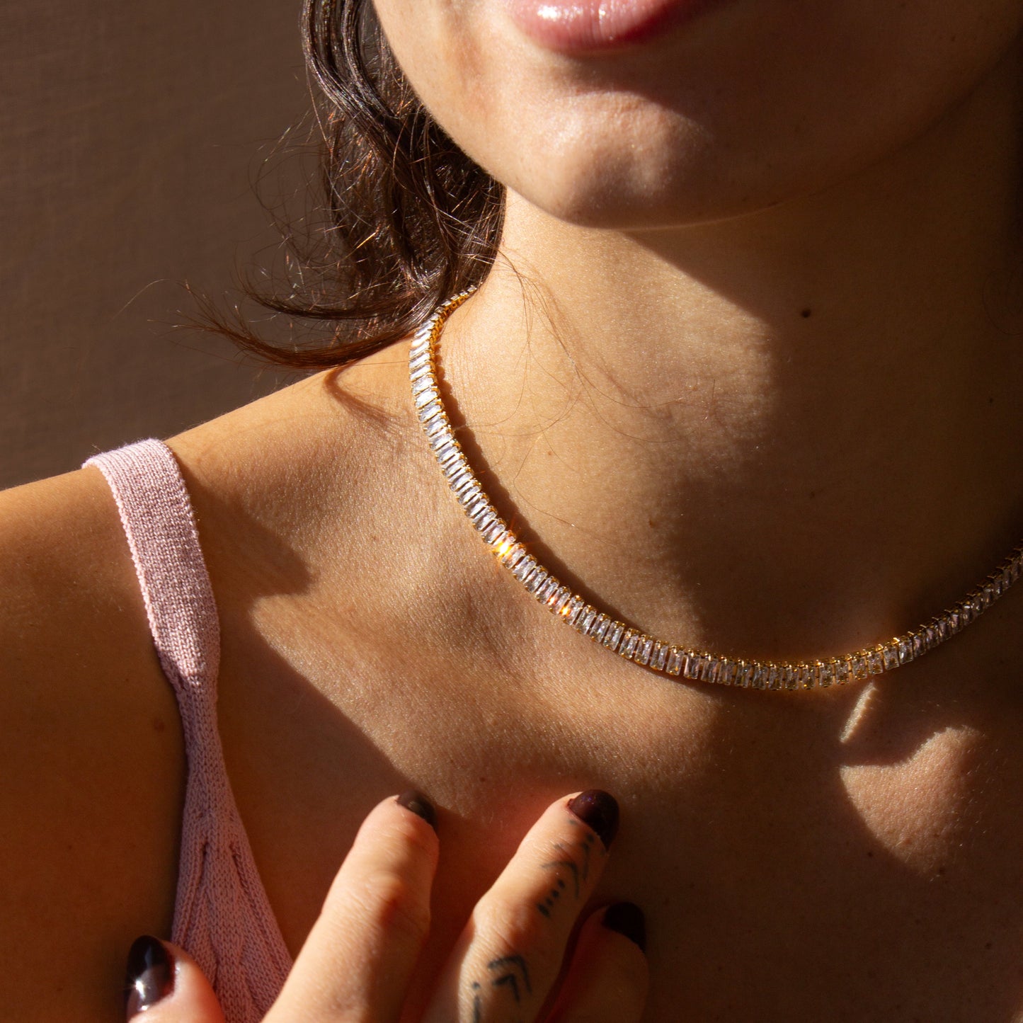 Collier de tennis baguette