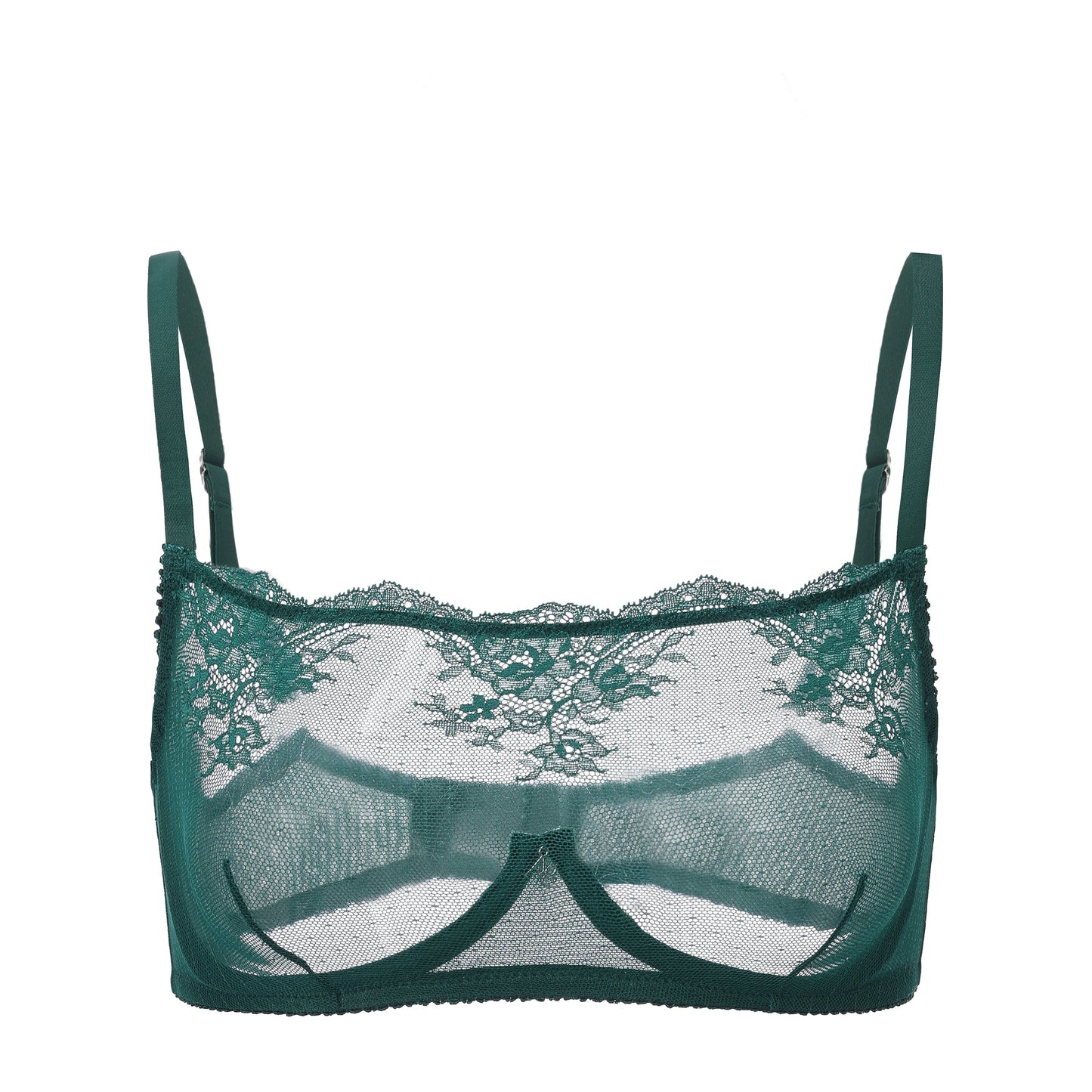 Kim High Neck Sheer Lace Underwire Bra