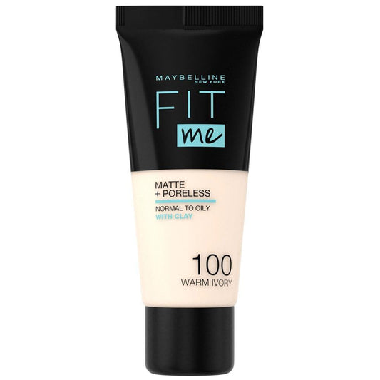 Fond de teint Maybelline Fit Me Matte+Poreless n° 100 Ivoire chaud 30 ml