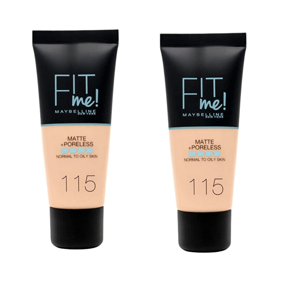 Maybelline Fit Me Matte+Poreless Foundation No:115 30ml -2 Pack