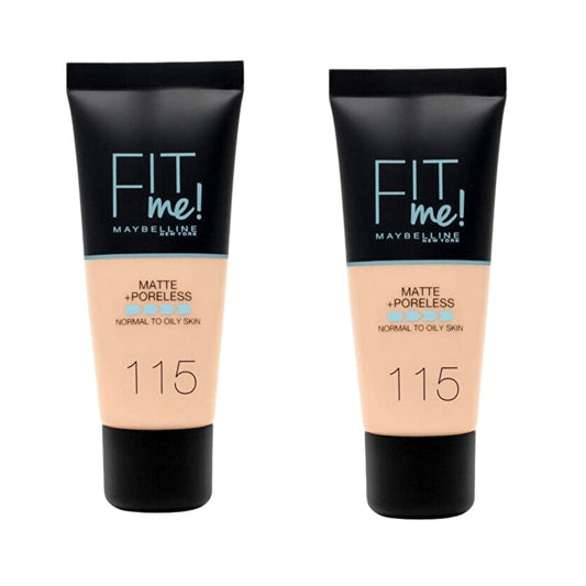 Maybelline Fit Me Matte+Poreless Foundation No:115 30ml -2 Pack