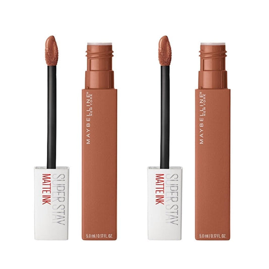 Maybelline New York Super Stay Matte Ink Liquid Matte Lipstick - 75 Fighter Brown -2 Pack