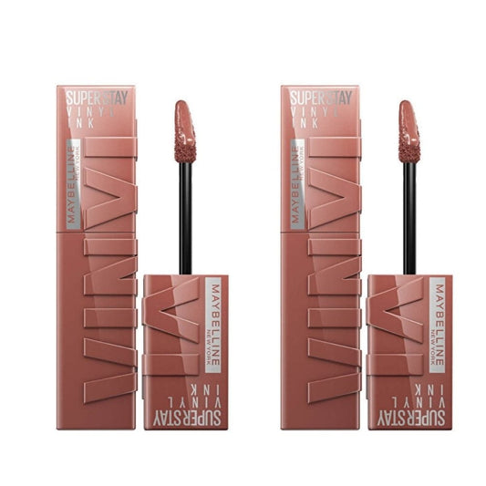 Maybelline New York Super Stay Vinyl Ink Long Lasting Liquid Gloss Lipstick - 120 Punchy -2 Pack