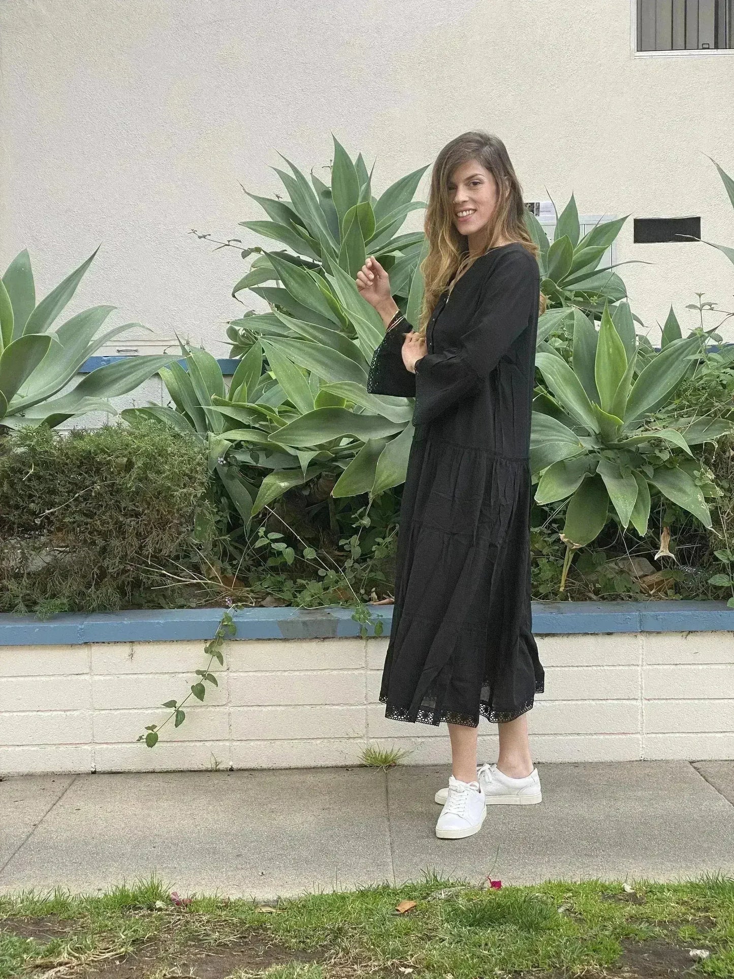 MIKA Black Maxi Dress | Boho Peasant Style | Femstylo