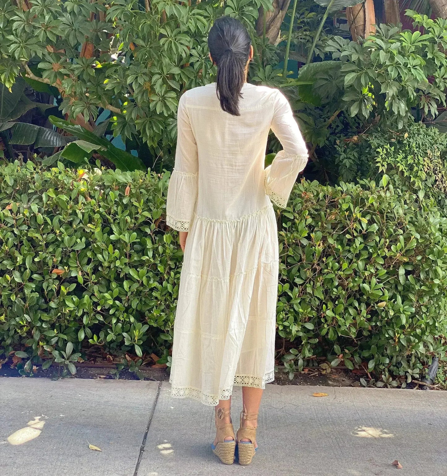 MIKA Natural Maxi Dress | Boho Peasant Style | Femstylo