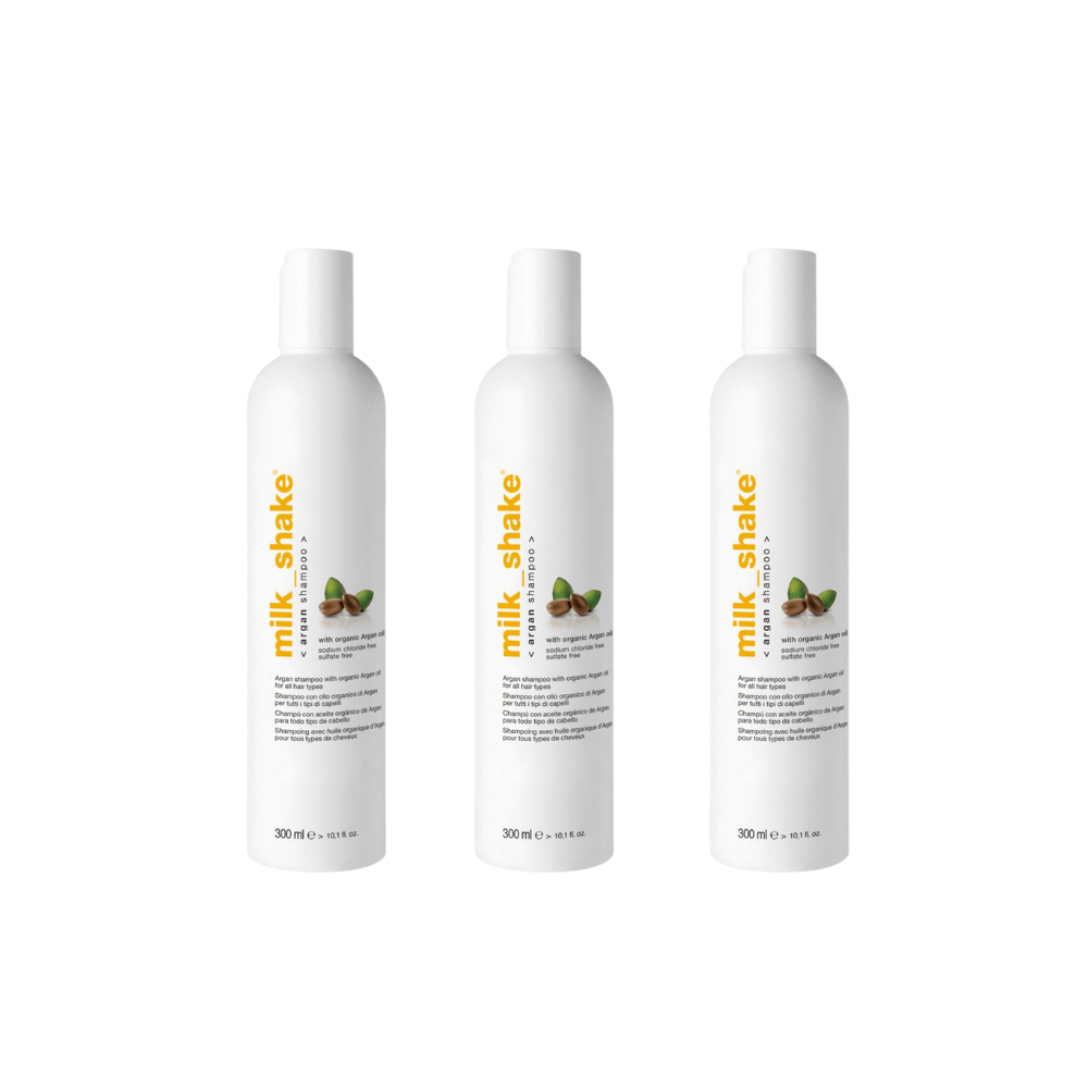 Shampoing Milk_shake Argan à l'huile d'argan bio sans sulfate 300 ml, lot de 3