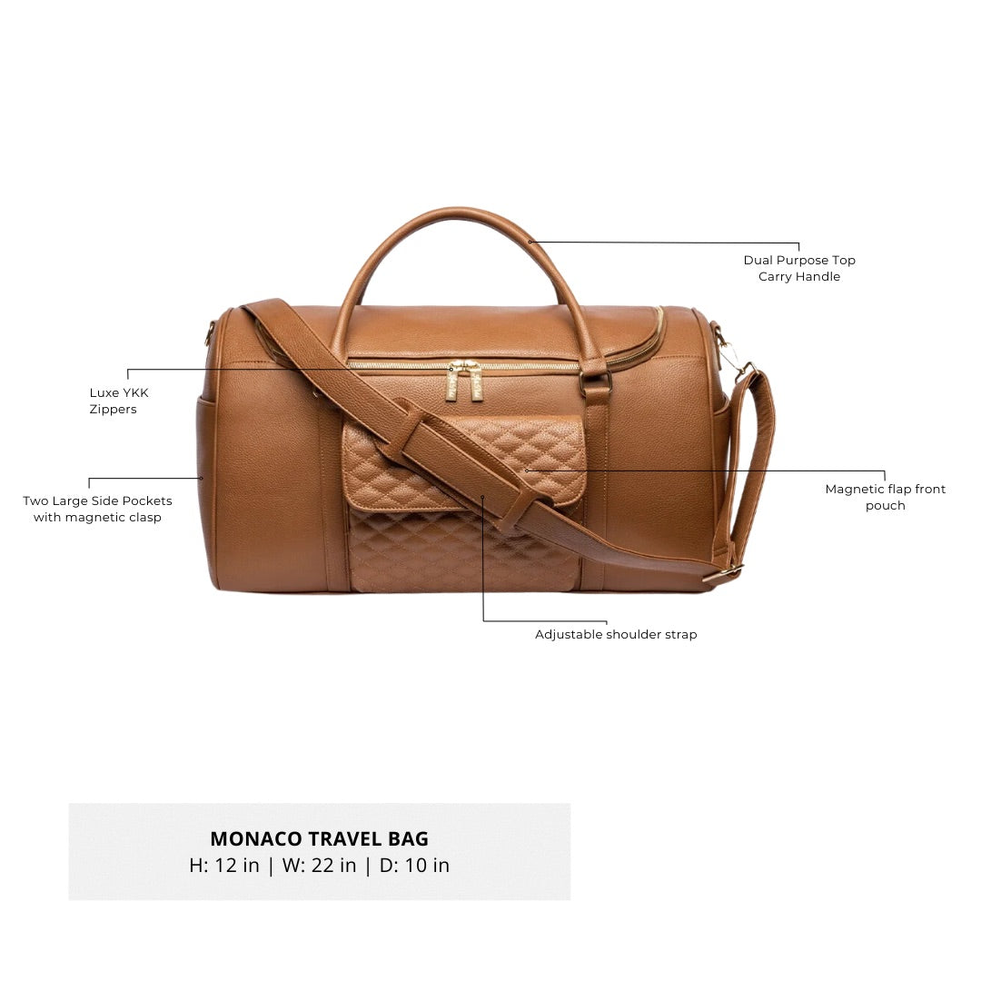 Monaco Travel Bag | Caramel Brown