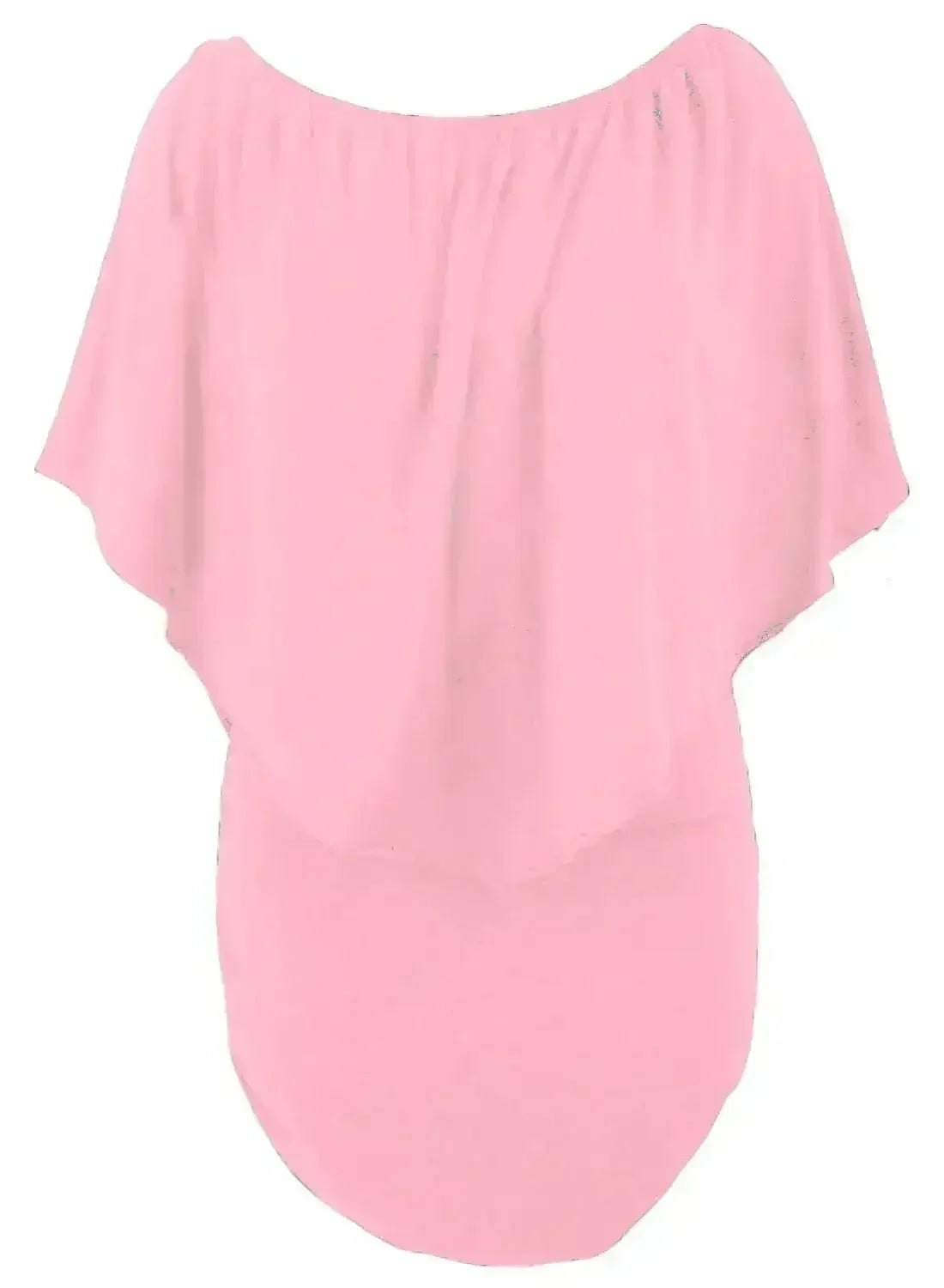 Pink Flounced Mini Dress | Multi-Way Shoulder Styles | Femstylo