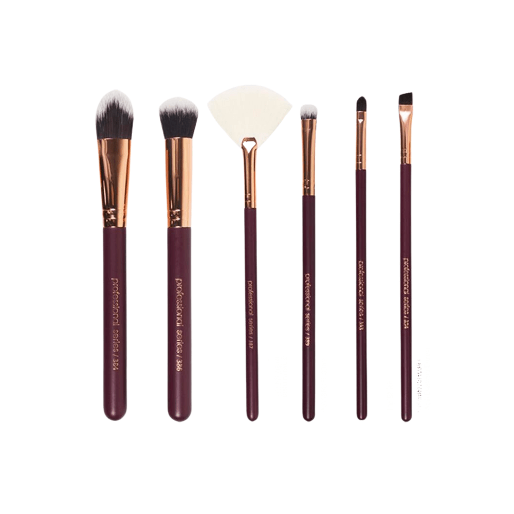 Nascita Burgundy Makeup Brush Set 6 Pieces - 96