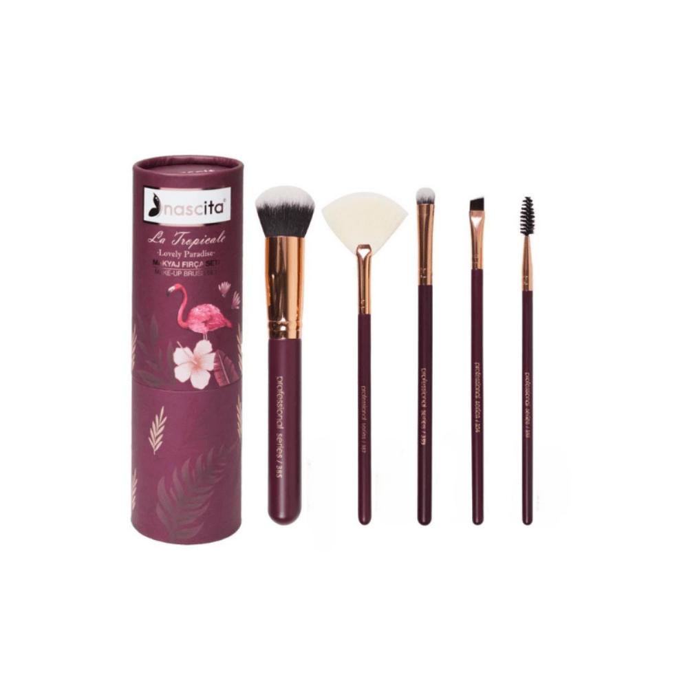 Ensemble de pinceaux de maquillage bordeaux Nascita - 95