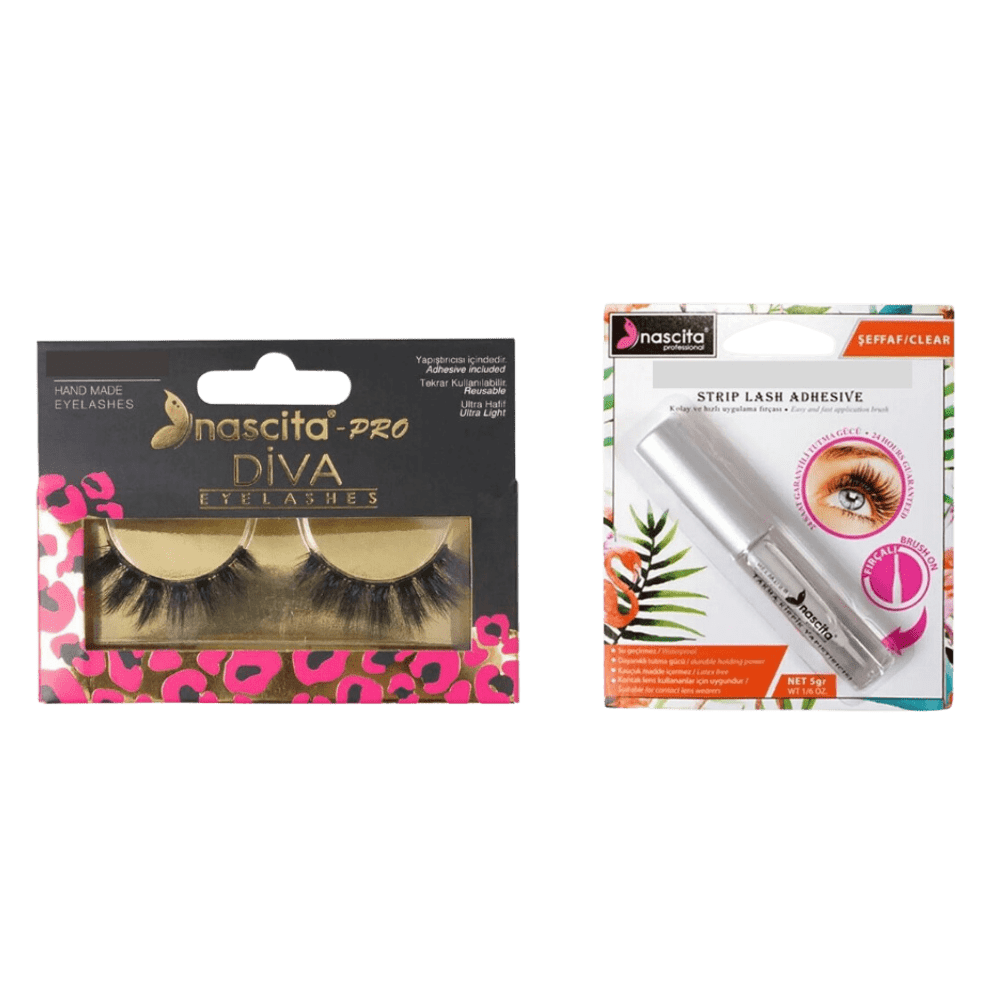 Nascita Diva False Eyelashes S 118 +Nascita Transparent False Eyelash Adhesive 5gr - 08