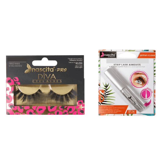 Nascita Diva False Eyelashes S 118 +Nascita Transparent False Eyelash Adhesive 5gr - 08