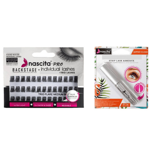 Nascita False Eyelash Trio - Medium +Nascita Transparent False Eyelash Adhesive 5gr - 08