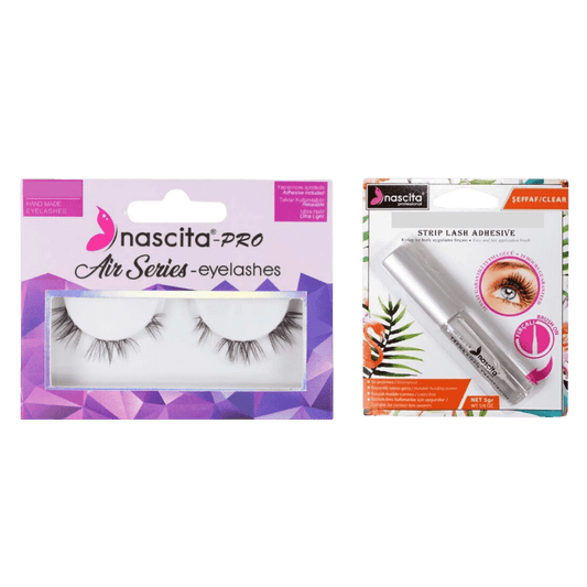 Nascita False Eyelashes Air Series - 121 + Nascita Transparent False Eyelash Adhesive 5gr - 08