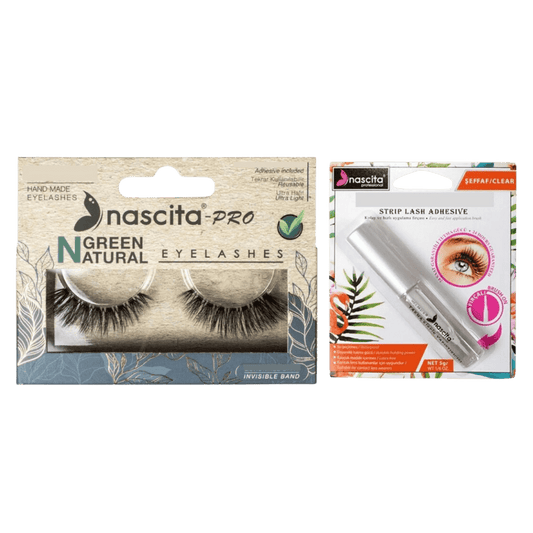 Faux cils naturels végans Nascita Green 110 + colle transparente Nascita pour faux cils 5 g - 08