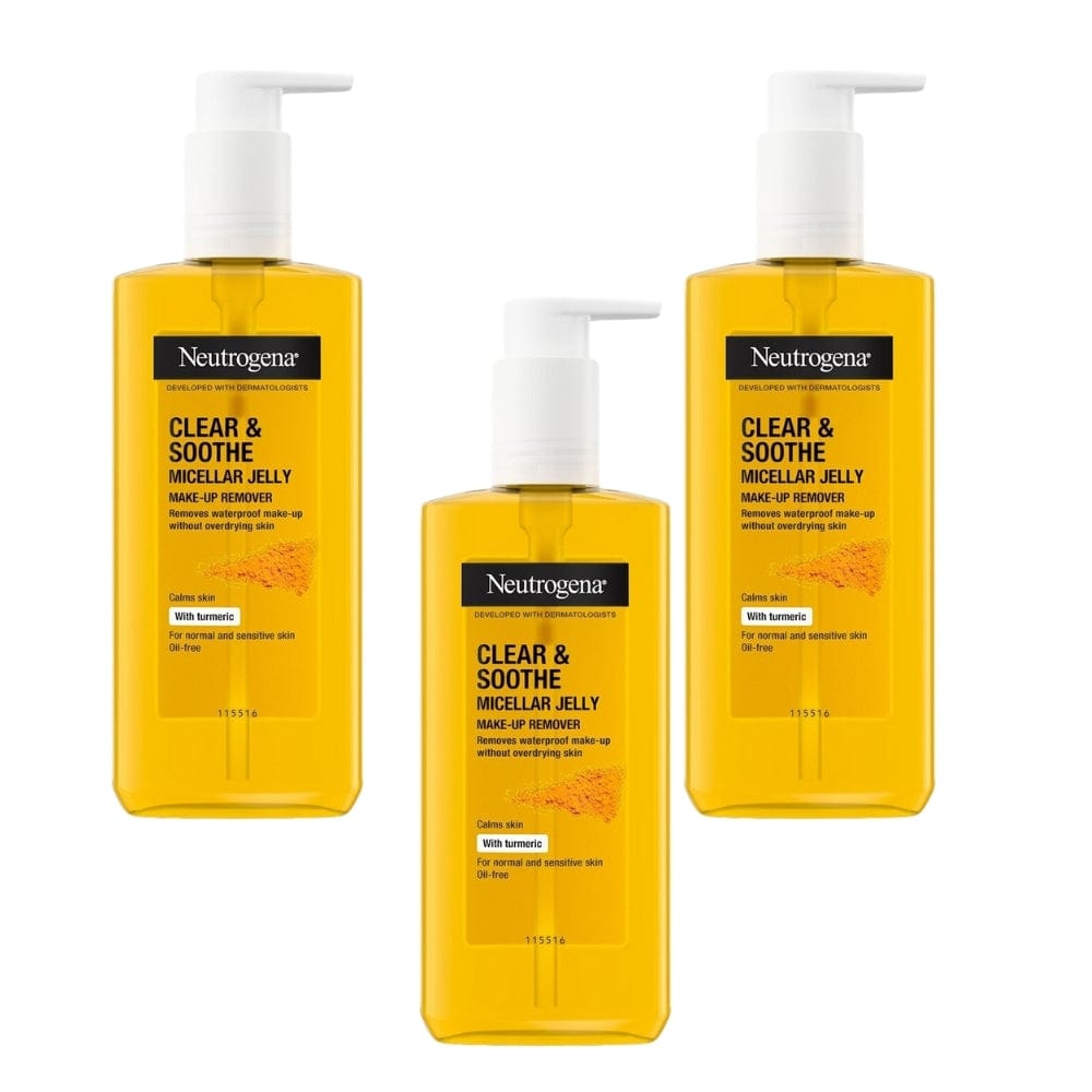 Neutrogena Clear & Soothe Micellar Jelly Make-Up Remover 200ml / 6.8 fl oz 3 Pack