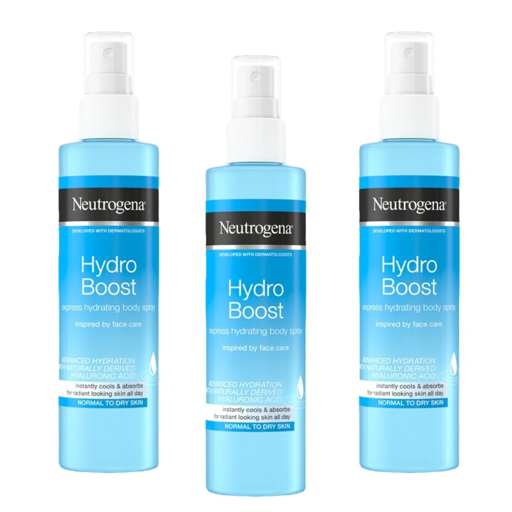 Neutrogena Hydro Boost Express Hydrating Body Spray 200ml / 6.8 fl oz 3 Pack