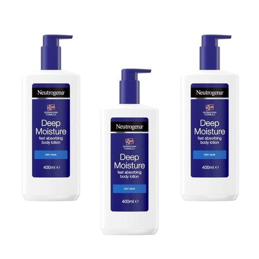 Lotion corporelle hydratante profonde à absorption rapide Neutrogena Norwegian Formula 400 ml / 13,5 fl oz, lot de 3