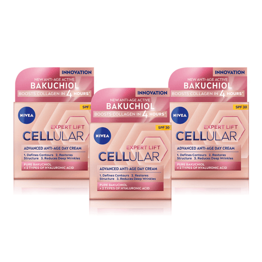 Nivea Cellular Expert Lift Pure Bakuchiol + HA Anti-Age Day Cream SPF30 50ml - 3 Pack