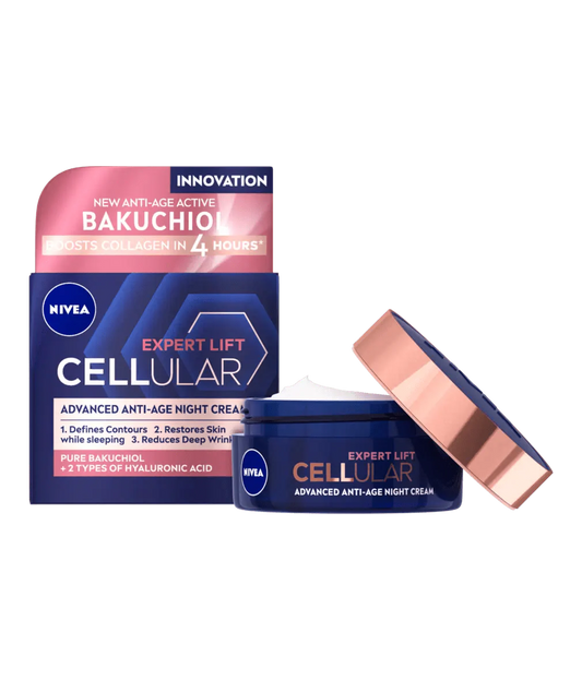 Nivea Cellular Expert Lift Pure Bakuchiol + HA Anti-Age Night Face Cream 50ml / 1.7 fl oz