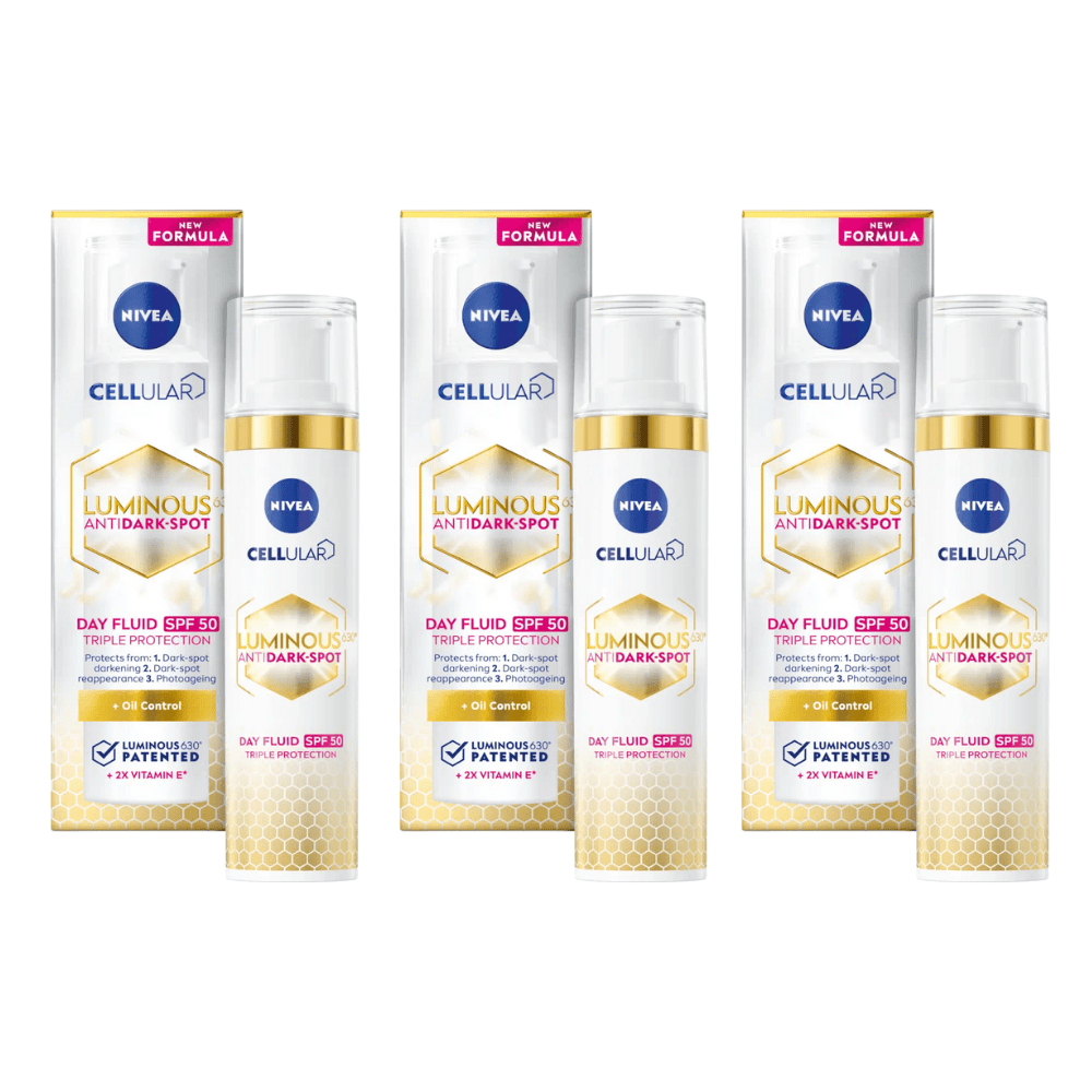 Crème de jour hydratante anti-taches Nivea Cellular Luminous 630 SPF 50, 40 ml (lot de 3)