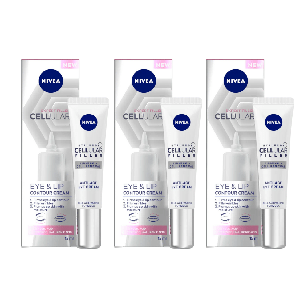 Nivea Hyaluron Cellular Filler Anti-Age Eye Cream 15ml / 0.5 fl.oz - 3 Pack
