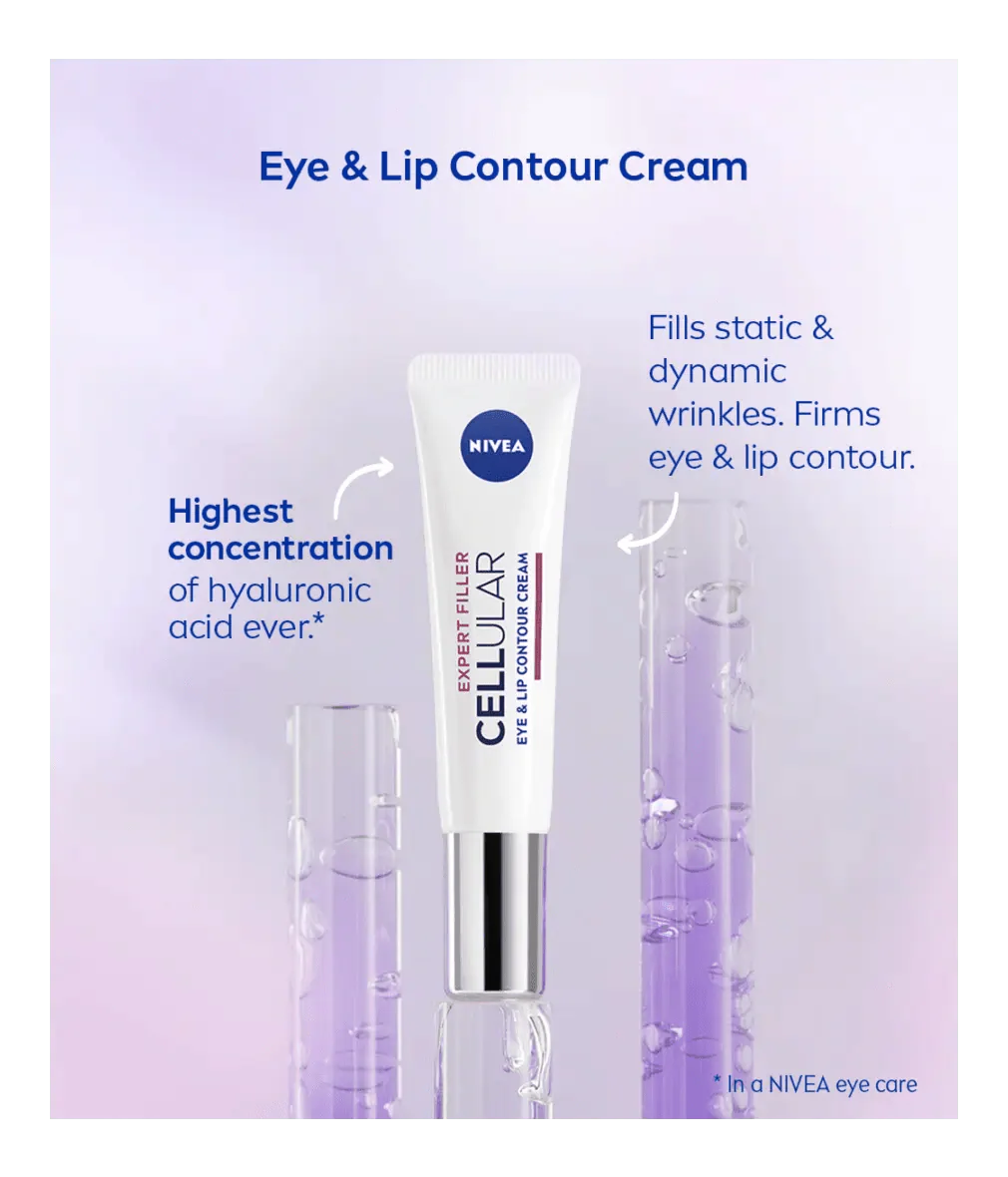 Nivea Hyaluron Cellular Filler Anti-Age Eye Cream 15ml / 0.5 fl.oz - 3 Pack