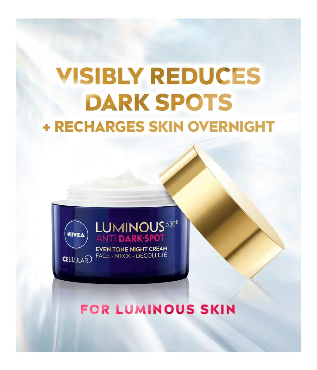 Nivea Luminous 630 Anti Dark Spot Night Cream  50ml / 1.7 fl oz - 2 Pack
