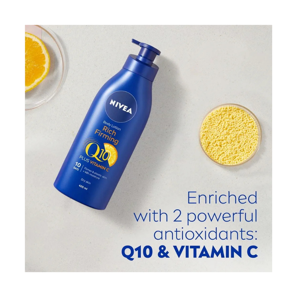 Nivea Q10 + Vitamine C Lotion Corps Raffermissante pour Peaux Sèches 400 ml
