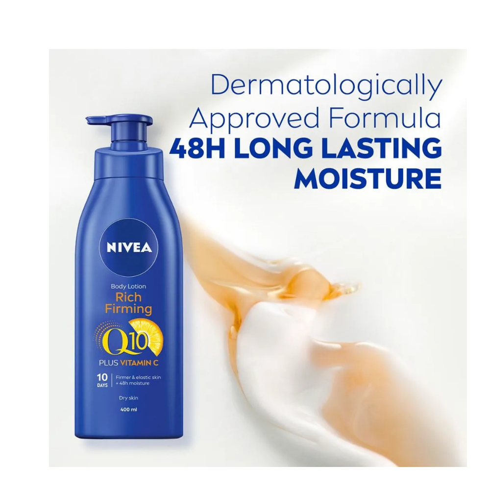 Nivea Q10 + Vitamine C Lotion Corps Raffermissante pour Peaux Sèches 400 ml