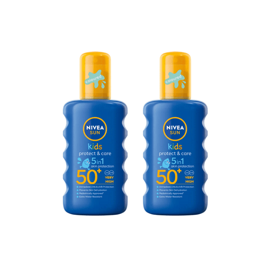 Spray solaire coloré Nivea Sun Kids Protect &amp; Care SPF 50+ 200 ml - Lot de 2