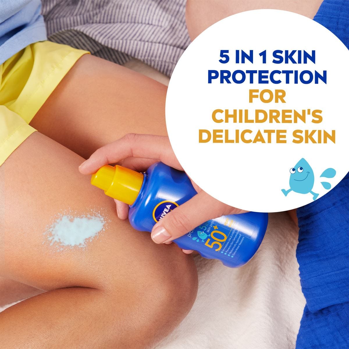 Spray solaire coloré Nivea Sun Kids Protect &amp; Care SPF 50+, 200 ml (lot de 3)