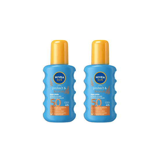 Spray solaire activateur de bronzage Nivea Sun Protect &amp; Bronze SPF 50, 200 ml (lot de 2)