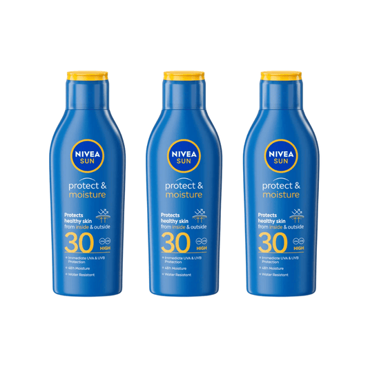 Nivea Sun Protect & Moisture Sun Cream Lotion SPF30 200ml / 6.8 fl.oz - 3 Pack