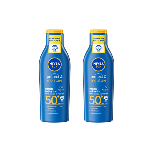 Nivea Sun Protect & Moisture Sun Cream Lotion SPF50+ 200ml / 6.8 fl.oz - 2 Pack