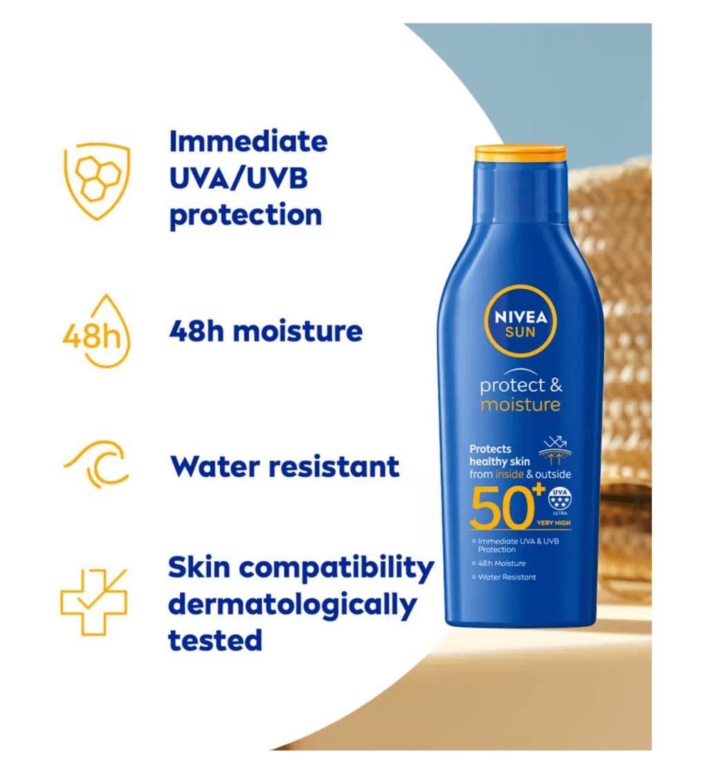 Nivea Sun Protect & Moisture Sun Cream Lotion SPF50+ 200ml / 6.8 fl.oz