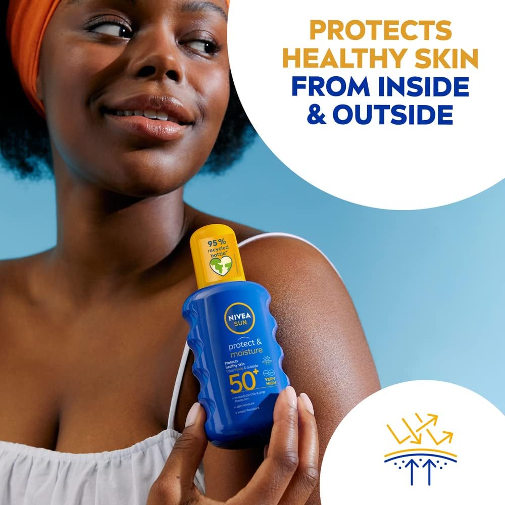 Spray solaire Nivea Sun Protect &amp; Moisture SPF 50+ 200 ml