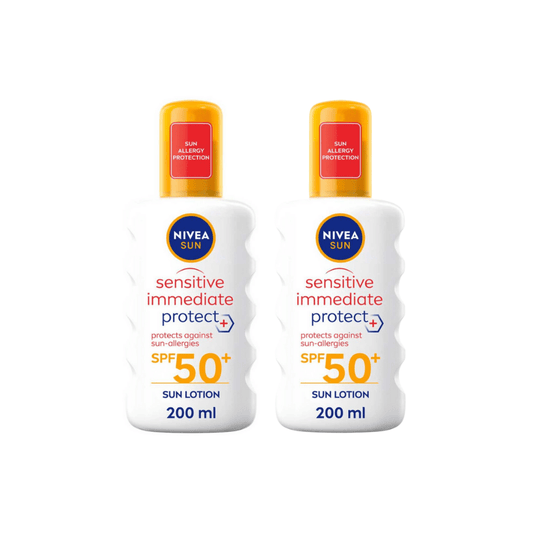 Spray solaire Nivea Sun Sensitive Protection Immédiate SPF 50+ 200 ml - Lot de 2