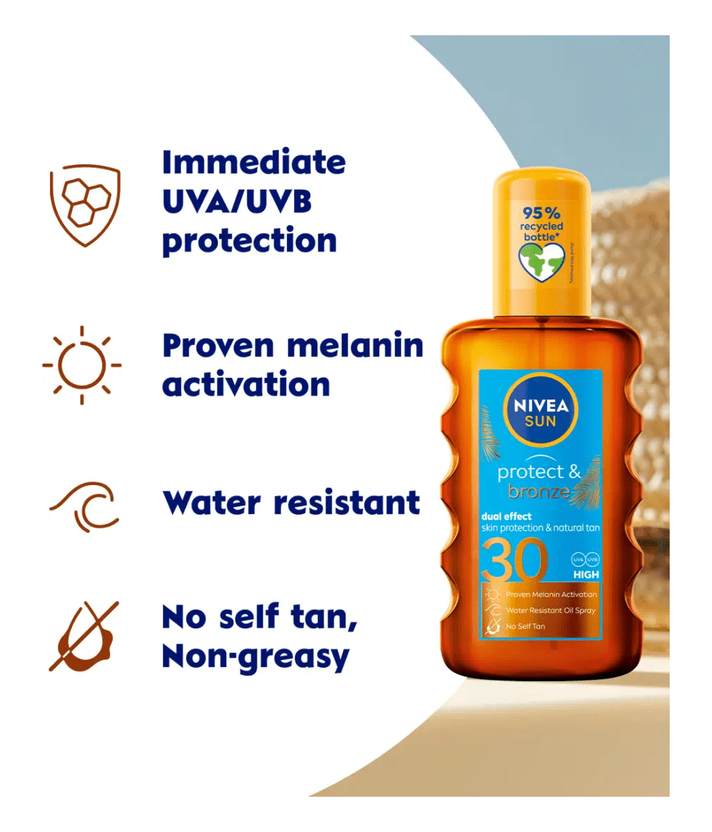Nivea Sun Tan Activating Oil SPF30 Protect&Bronze 200ml / 6.8 fl.oz