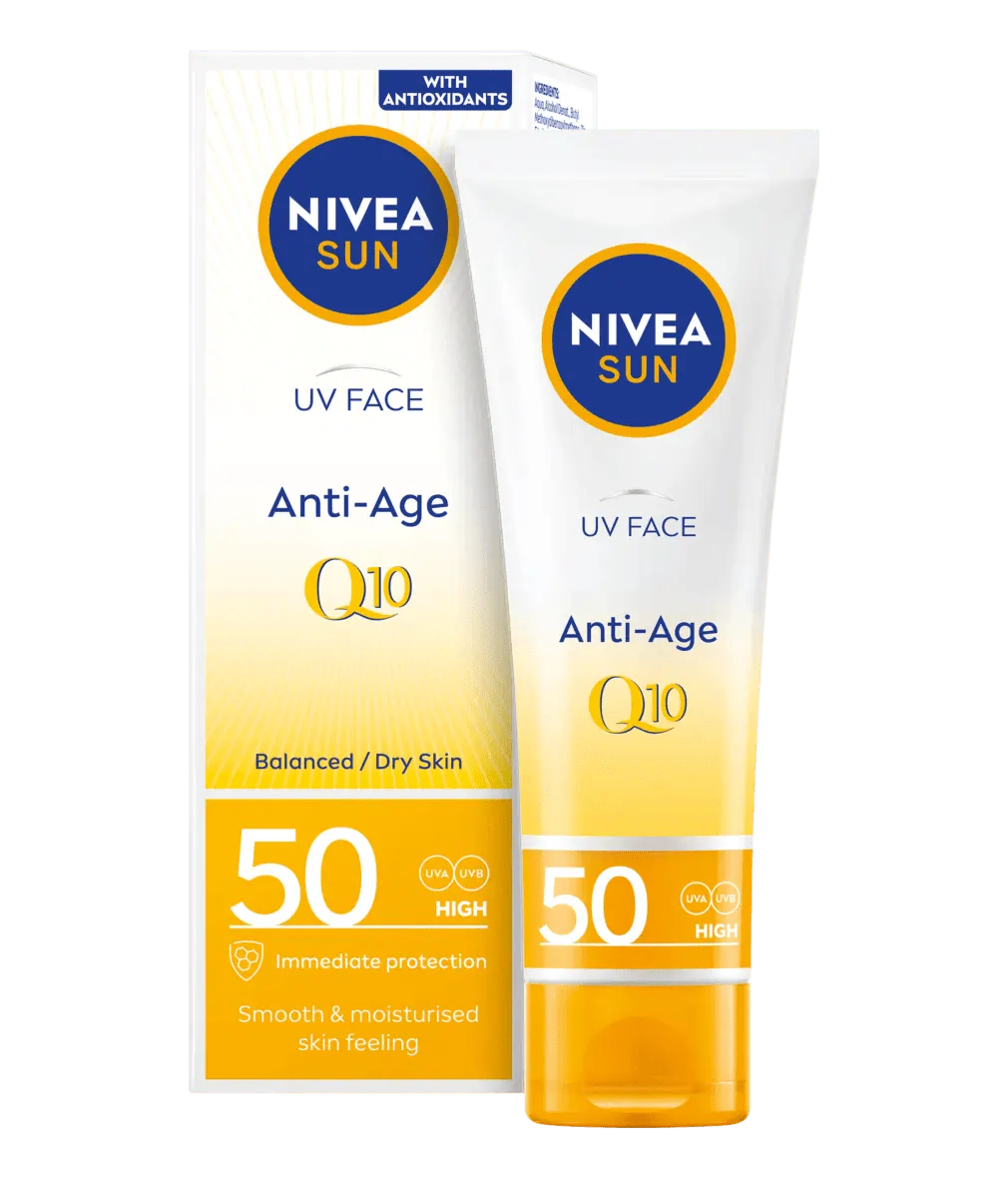 Nivea Sun UV Face Q10 Anti-Age Sun Cream SPF50 50ml / 1.7 fl oz - 2 Pack
