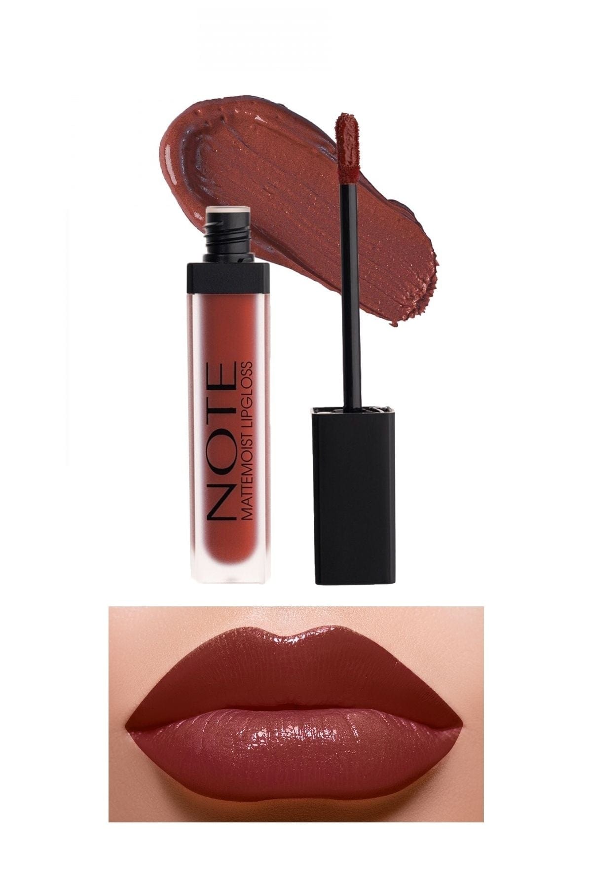 Note Cosmetics Mattemoist Lipgloss Semi Matte Satin Finish Liquid Lipstick-408 Femme Fatale