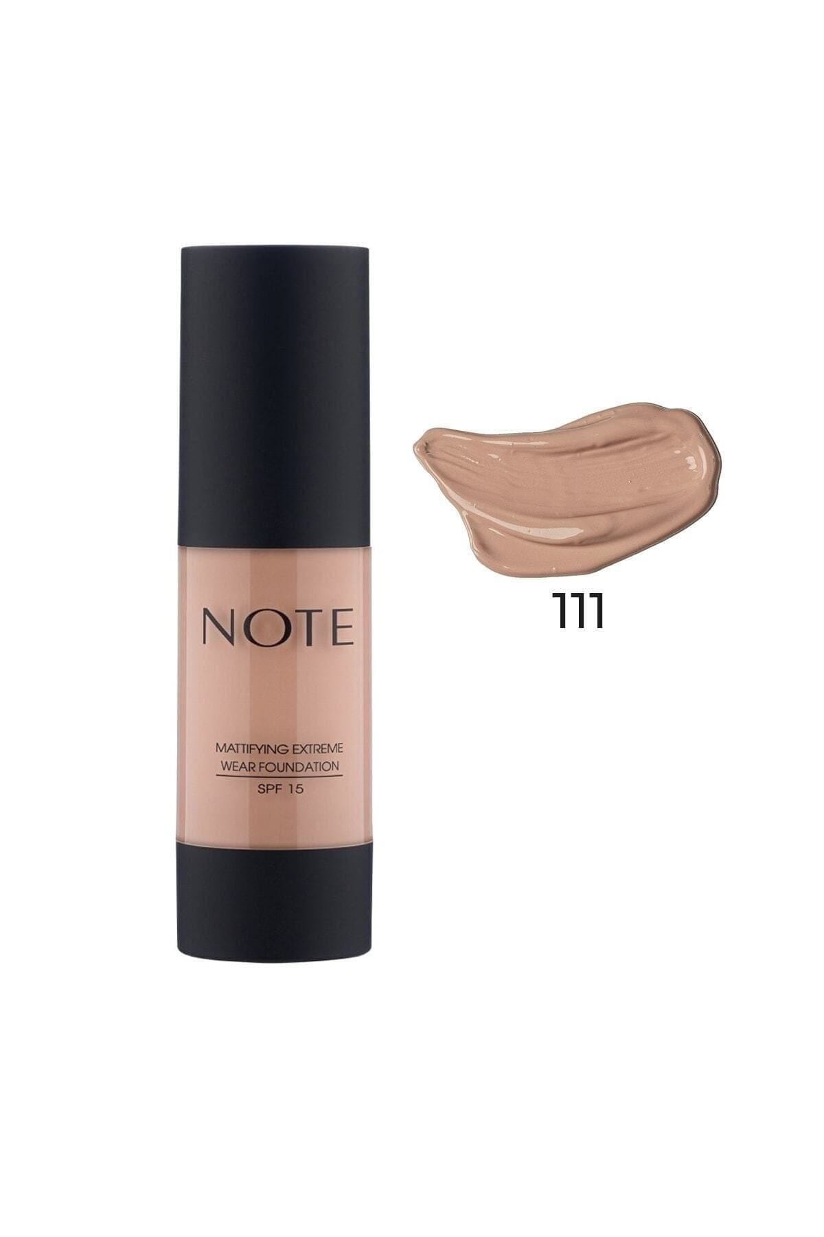 Note Cosmetics Mattifying Extreme Wear Foundation Matte Finish 111 Warm Beige