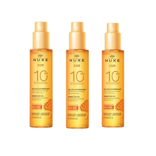 Nuxe Sun Tanning Oil Face & Body SPF10 150 ml 3 Pack