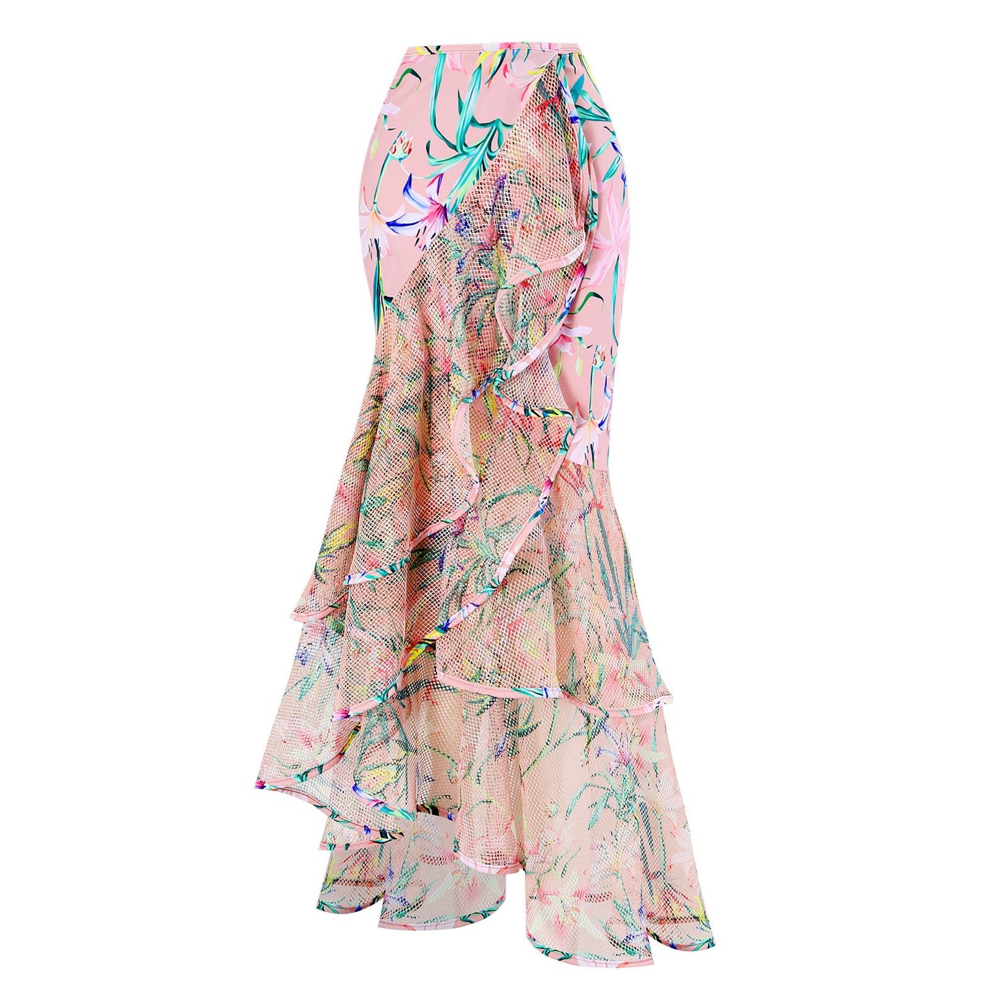 Siamese Conservative Flying Edge Covering Belly Thin Sexy Skirt Swimsuit Women Wrap Skirt Set