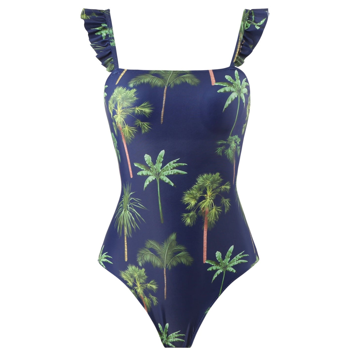 Printed One Piece Women Swimwear Suit European French Retro Covering Belly Thin