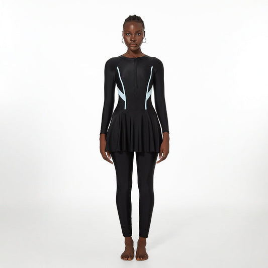 Swimwear Women Belly Covering One Long Sleeve Trousers Spring Surfing Diving Swimsuit